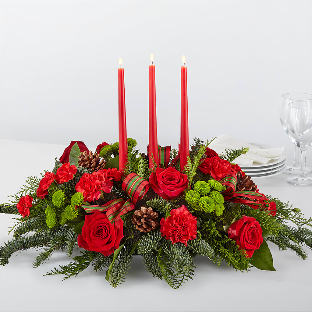 By the Candlelight Centerpiece – Magnolia Oaks Florist, Tyrone GA