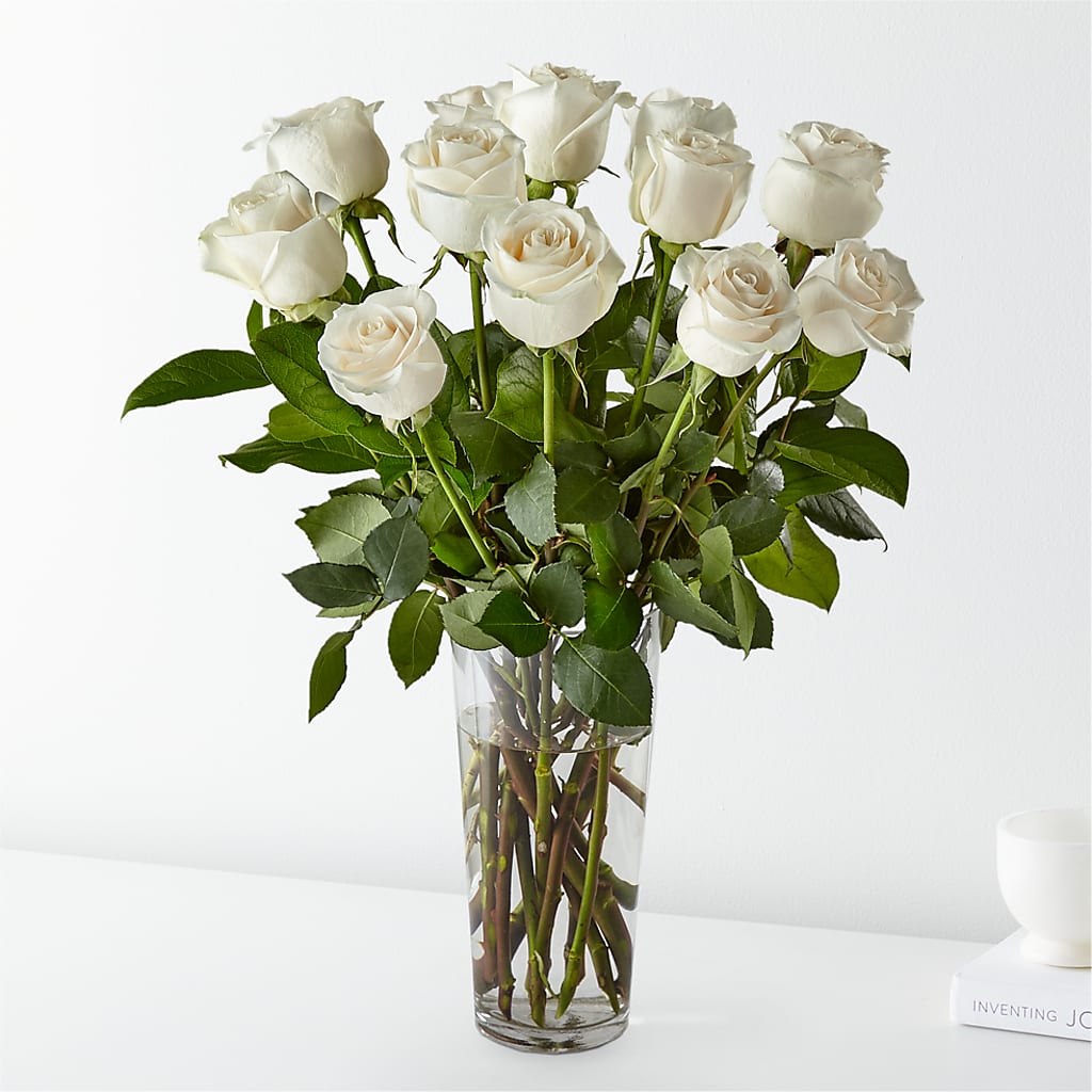 Long Stem White Rose Bouquet – Magnolia Oaks Florist, Tyrone GA