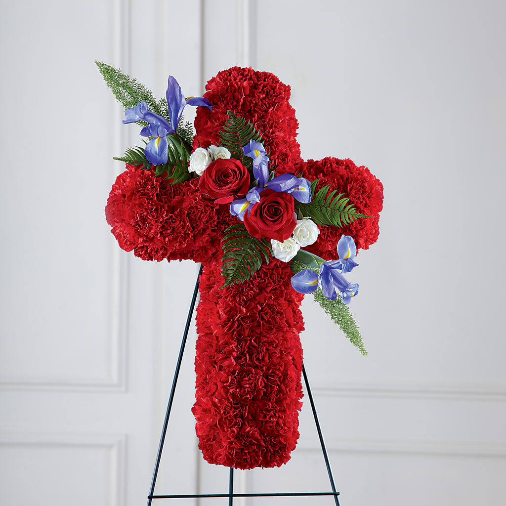 Faithful Hero Floral Cross – Magnolia Oaks Florist, Tyrone GA