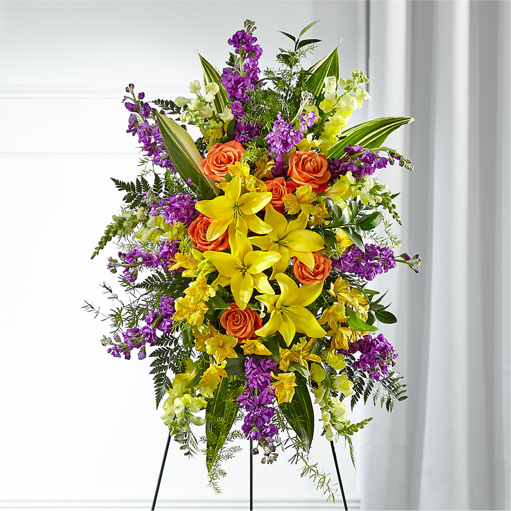 Thoughtful Prayers Standing Spray – Magnolia Oaks Florist, Tyrone GA