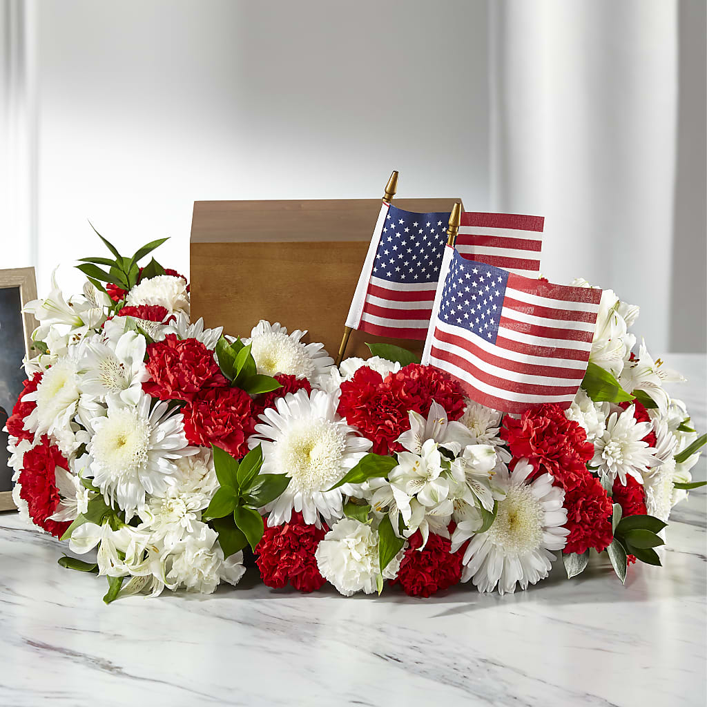 Spirit of Patriotism Cremation Adornment – Magnolia Oaks Florist, Tyrone GA