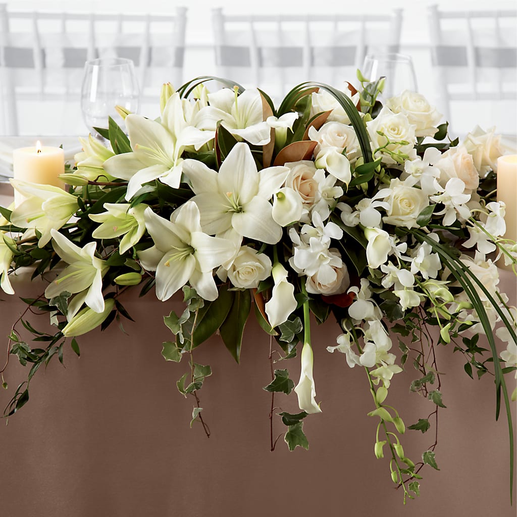 White Linen Arrangement – Magnolia Oaks Florist, Tyrone GA