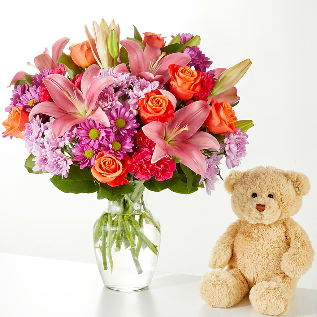 One and Only Bouquet and Bear Bundle –  Magnolia Oaks Florist, Tyrone GA