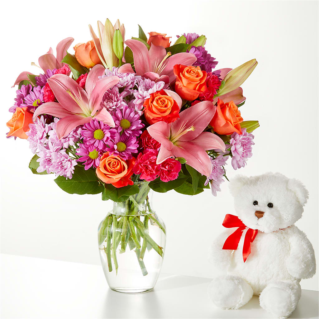 One and Only Bouquet and Bear Bundle –  Magnolia Oaks Florist, Tyrone GA