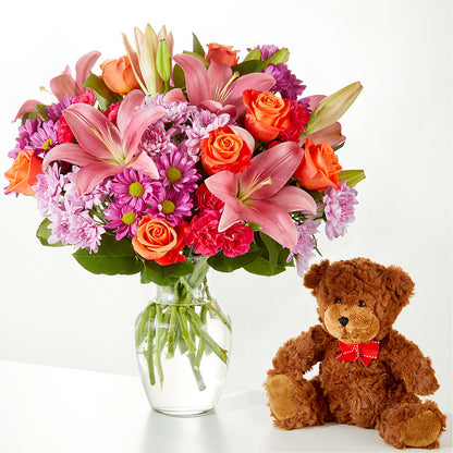 One and Only Bouquet and Bear Bundle –  Magnolia Oaks Florist, Tyrone GA