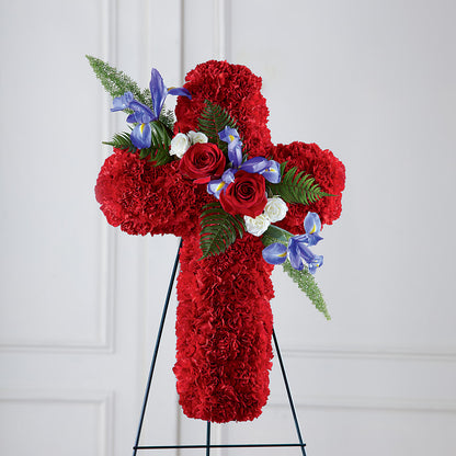 Faithful Hero Floral Cross –  Magnolia Oaks Florist, Tyrone GA