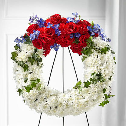 Patriotic Passion Wreath –  Magnolia Oaks Florist, Tyrone GA