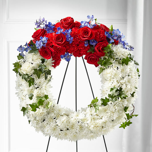 Patriotic Passion Wreath –  Magnolia Oaks Florist, Tyrone GA