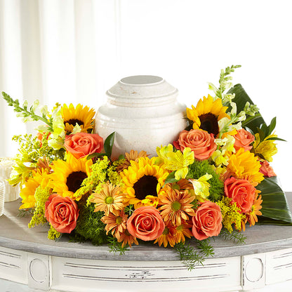 Faithful Sunflower Cremation Adornment –  Magnolia Oaks Florist, Tyrone GA