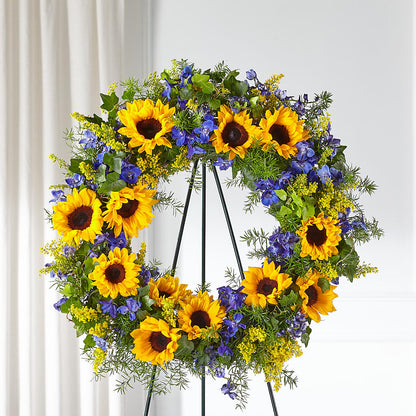 Bright Rays Wreath –  Magnolia Oaks Florist, Tyrone GA