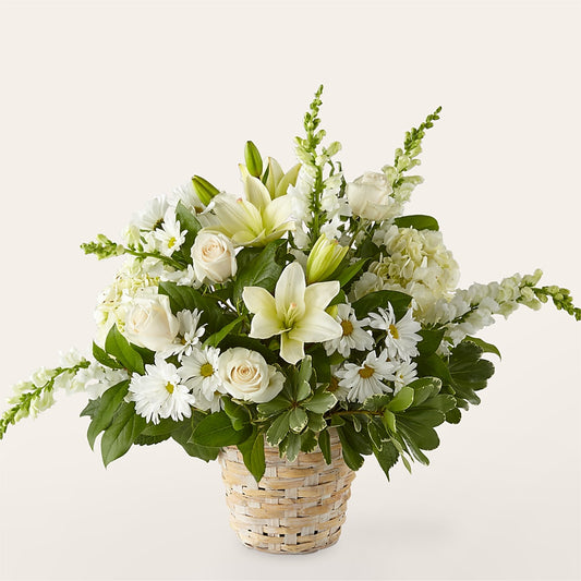 Ivory Elegance Floral Basket